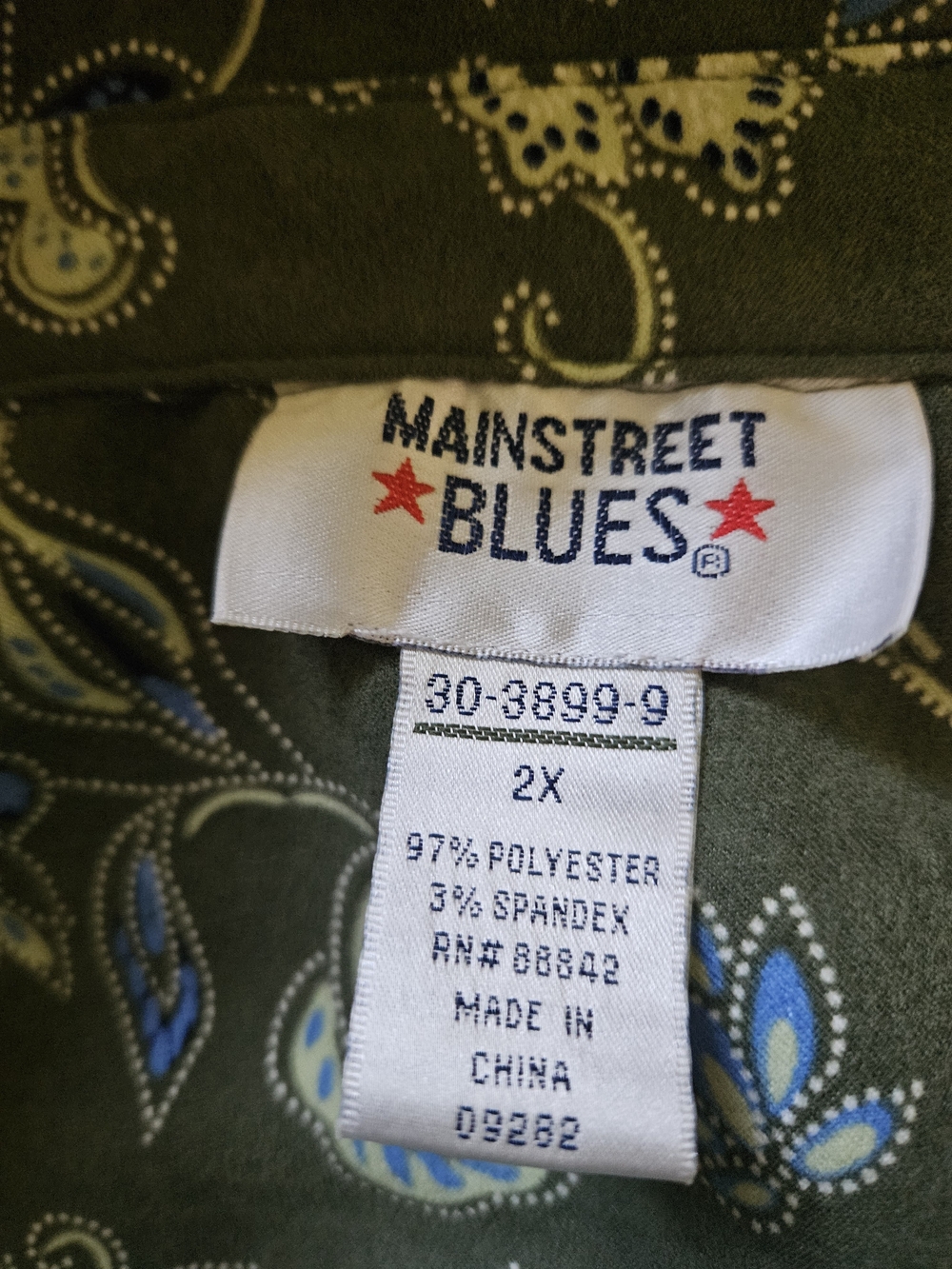 Mainstreet Blues Olive Floral-Print Button-Down Shirt - Picture 6 of 10